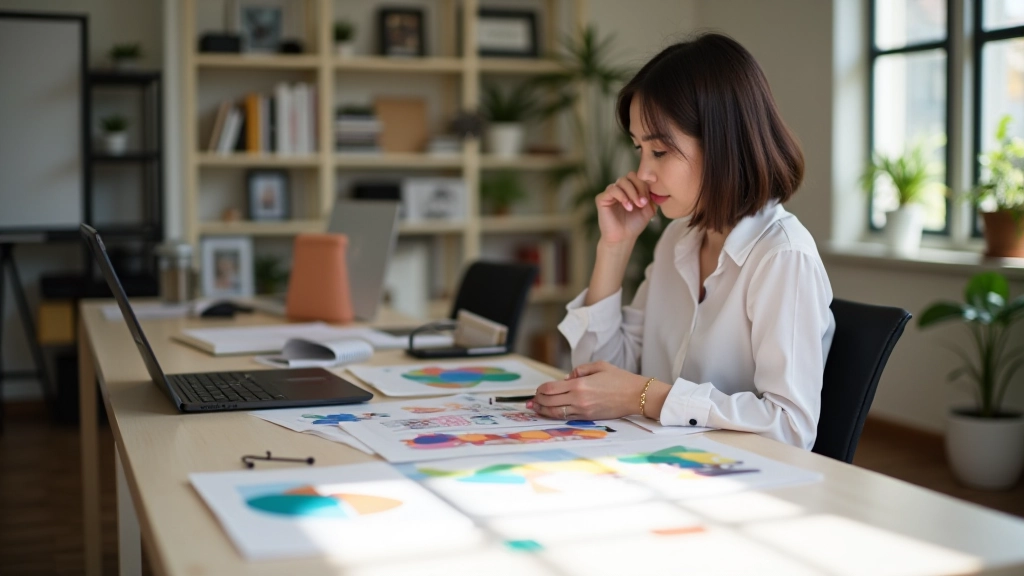 Designer creating brand identity materials and style guides