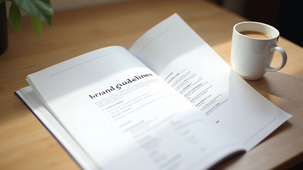 Brand voice guidelines document showing tone descriptors, do's and don'ts, and example copy samples